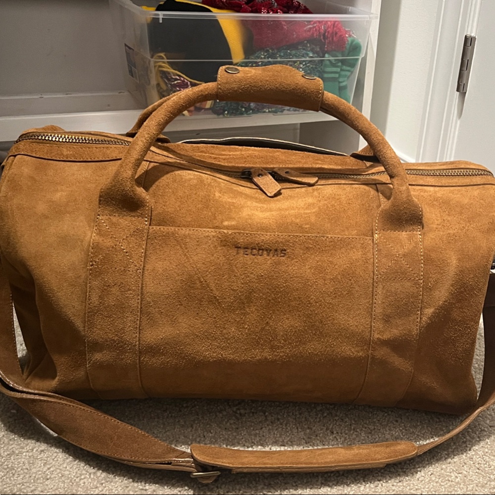 Tecovas Tan Suede Duffel Bag